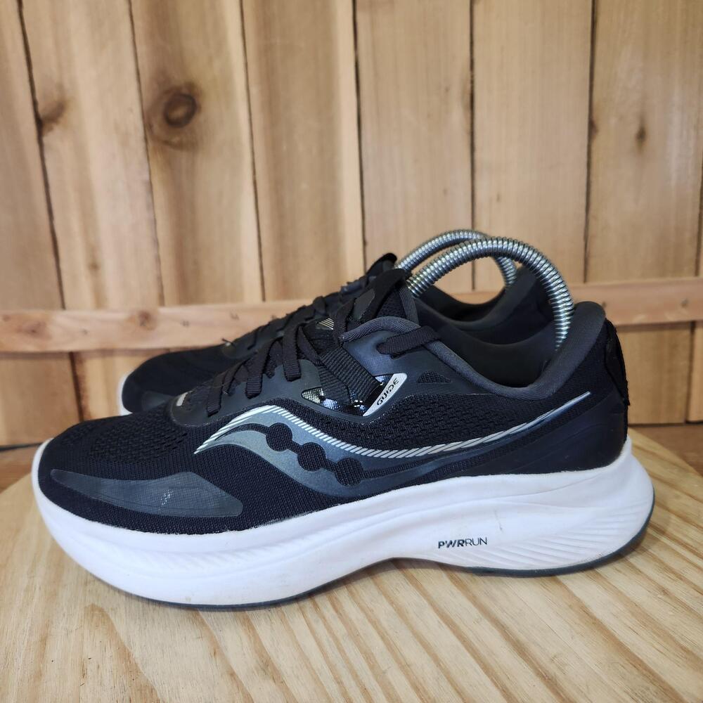Saucony Guide 15 Shoes Womens 8 Black Mesh PWRRUN Running Sneakers S10684-05